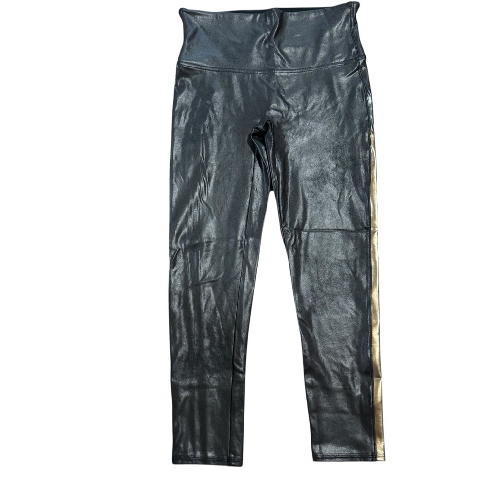 Spanx Faux Leather Metallic Leggings Size Large